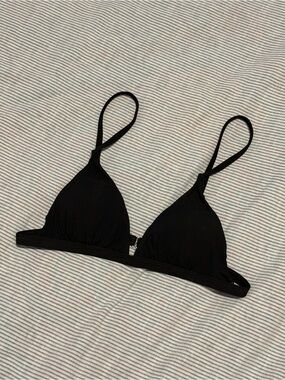 Brand New Black Ribbed Triangle Bralette